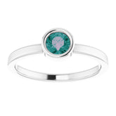 Platinum 4.5 mm Lab-Grown Alexandrite Ring